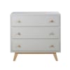 Grey 3-Drawer Chest of Drawers Compatible with Changing Board